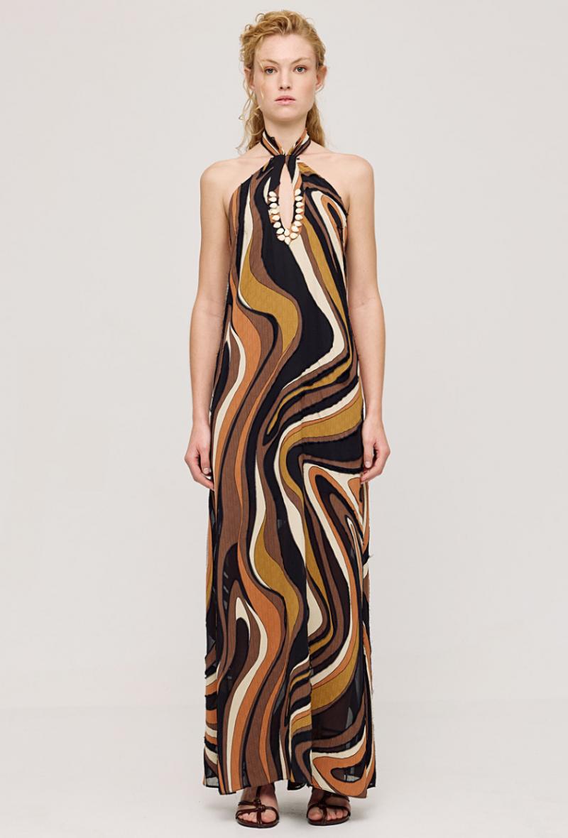 Maxi dress with rhinestone applications Rust<br />(<strong>Access fashion</strong>)